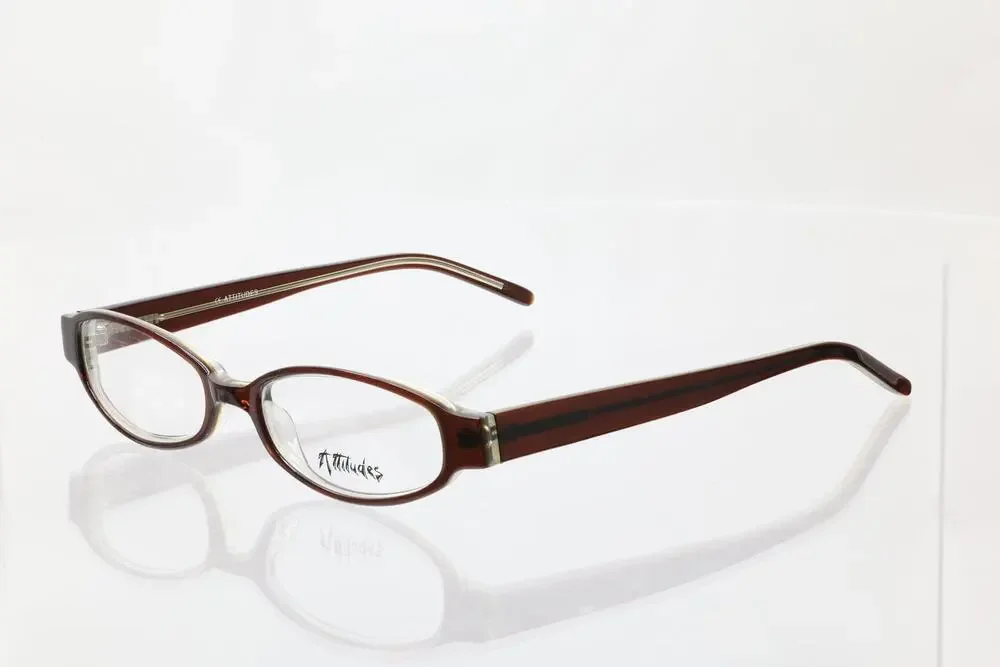 ATTITUDES #3 BRN/Crystal 50-17-140mm Eyeglass FRAMES ONLY - NEW/WITHOUT TAGS